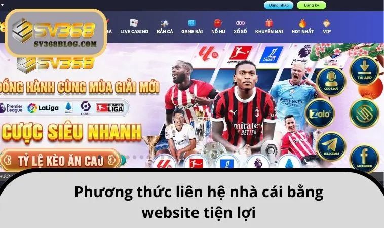 Phương thức liên hệ nhà cái bằng website tiện lợi